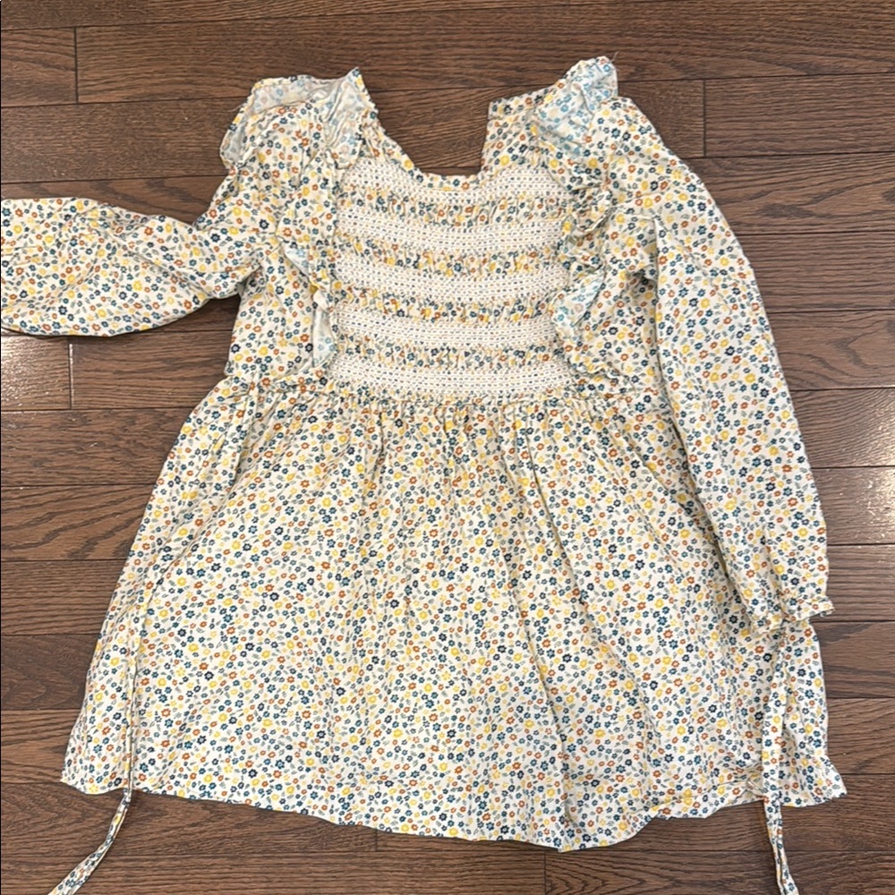 Floral Kids Dress with Ruffle Details